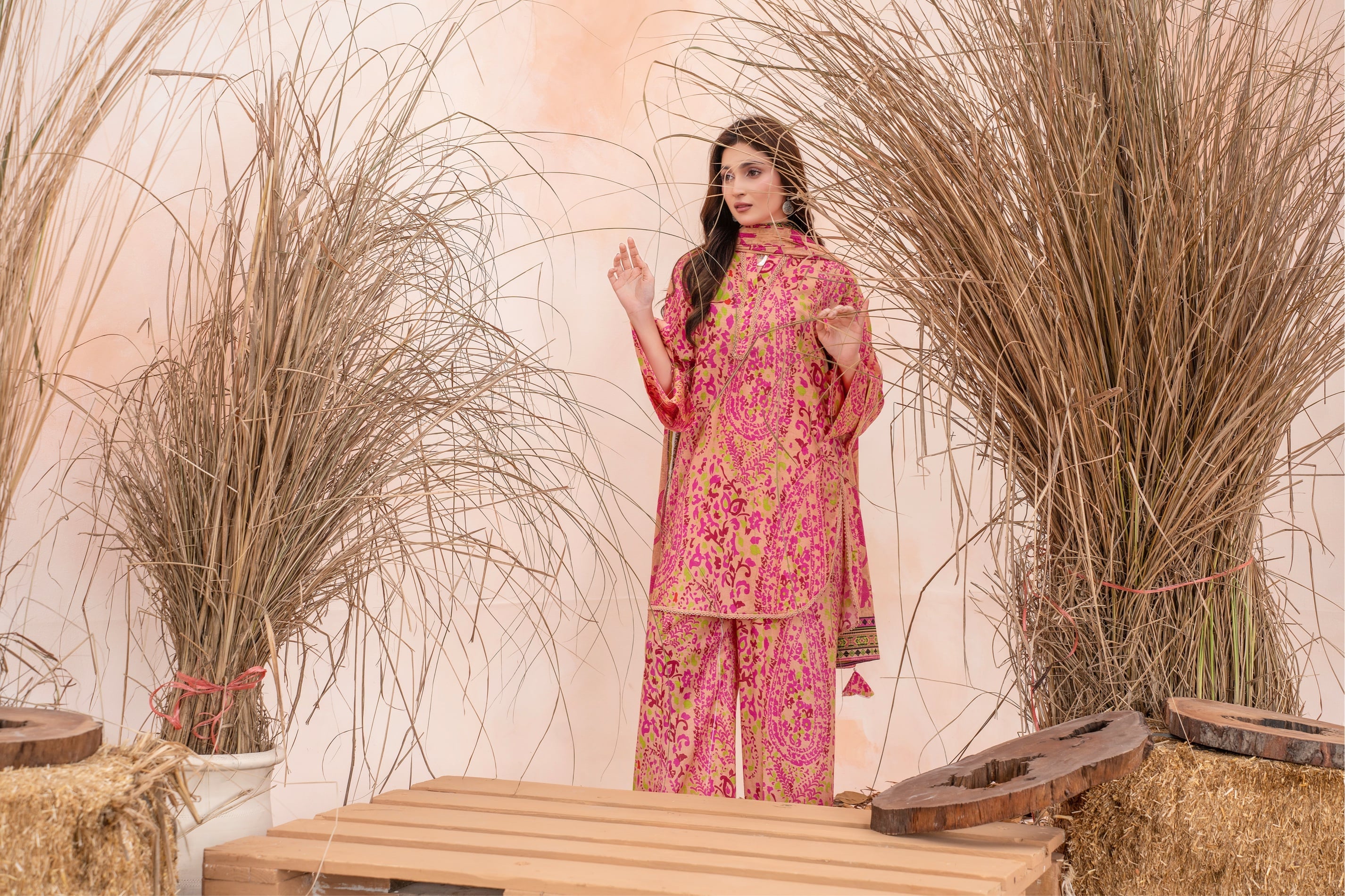 Ayra- Luxury 03 Piece Unstitched Digital Print Bana Dora