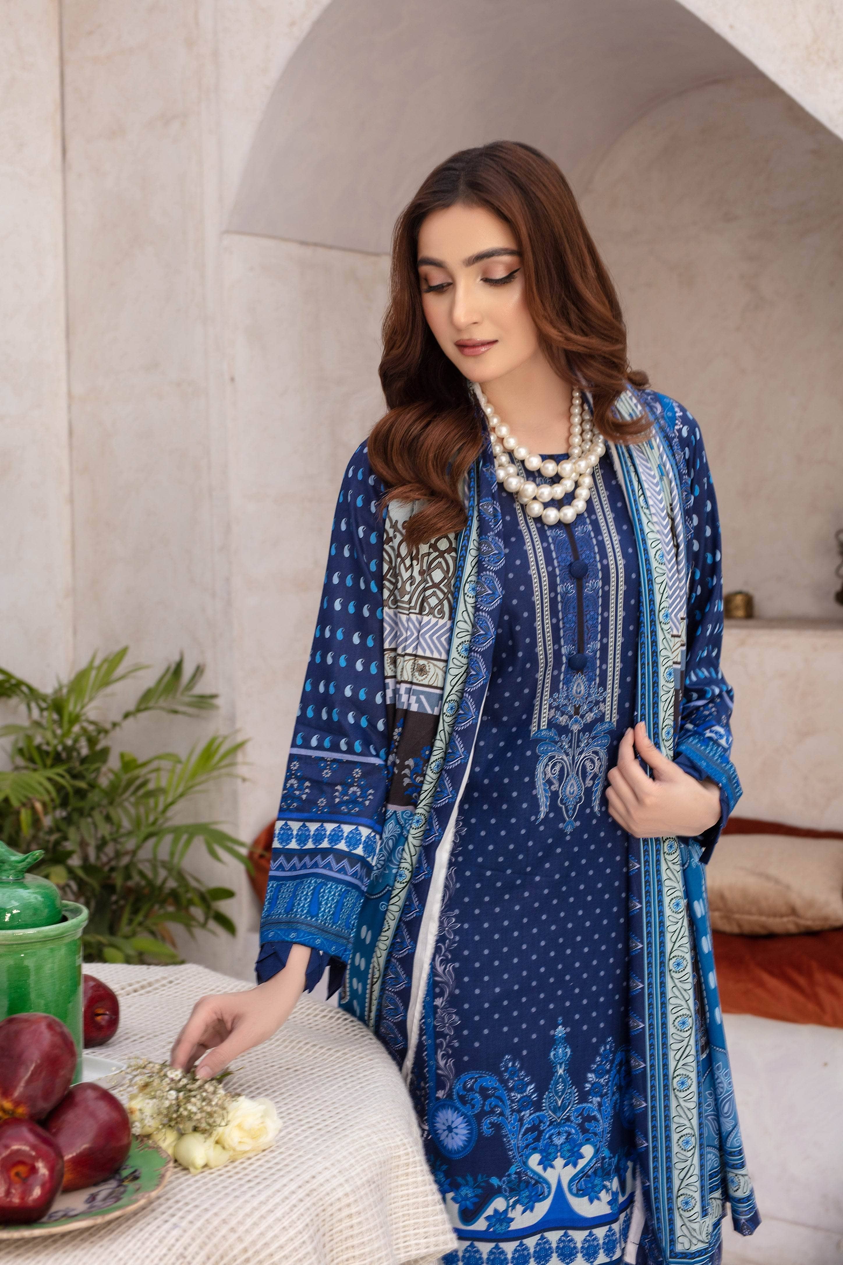 Nirvana- 03 Piece Unstitched Digital Print with Lawn Dupatta