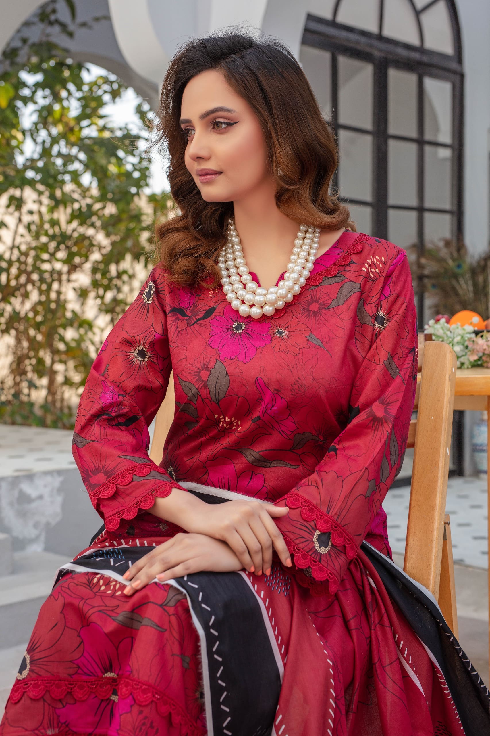 Opal- 03 Piece Unstitched Digital Print with Lawn Dupatta