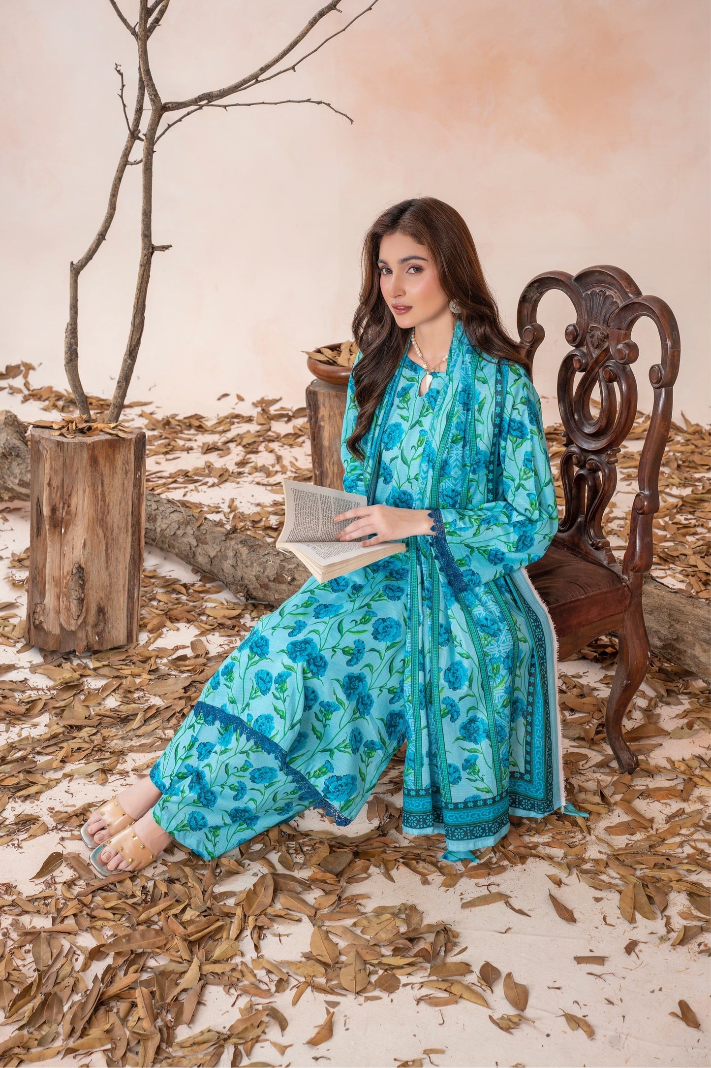 Skyfall- Luxury 03 Piece - Digital Print Bana Dora