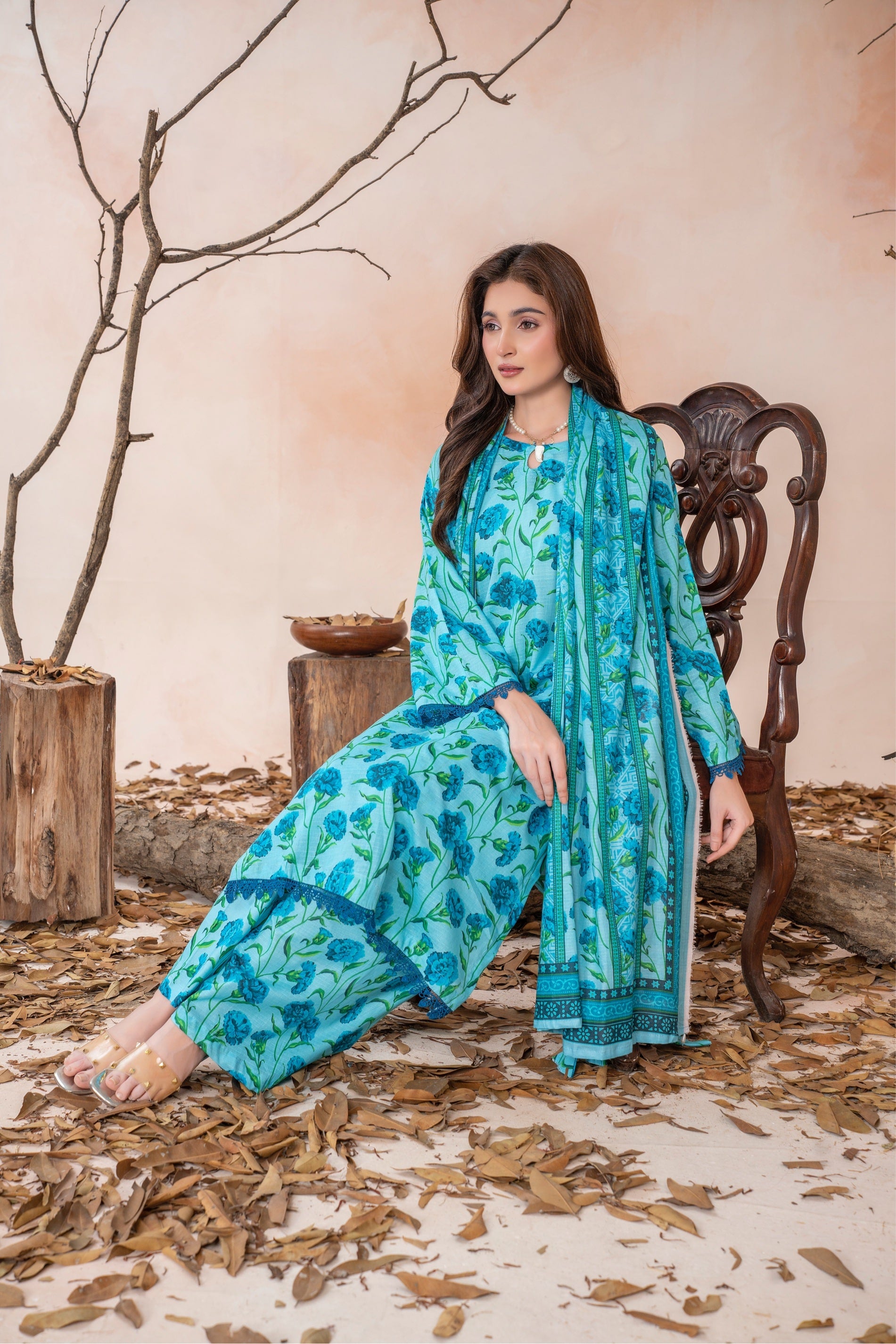 Skyfall- Luxury 03 Piece Unstitched Digital Print Bana Dora