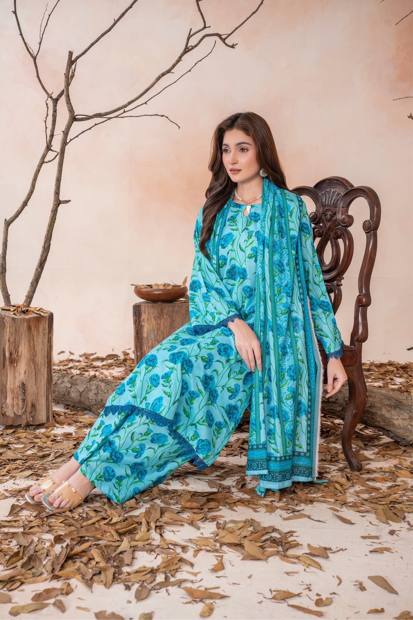 Skyfall- Luxury 03 Piece - Digital Print Bana Dora