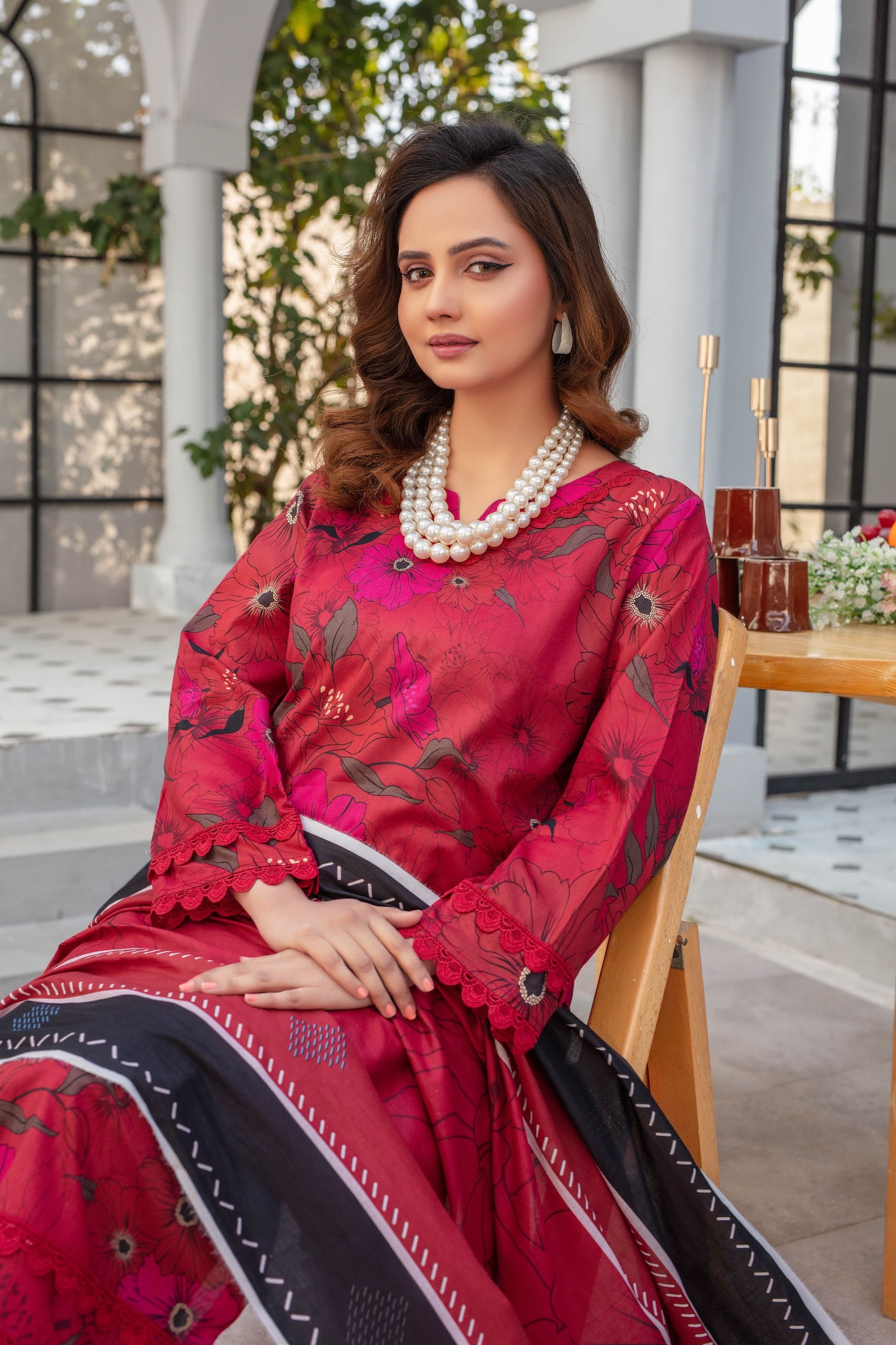 Opal- 03 Piece Unstitched Digital Print with Lawn Dupatta