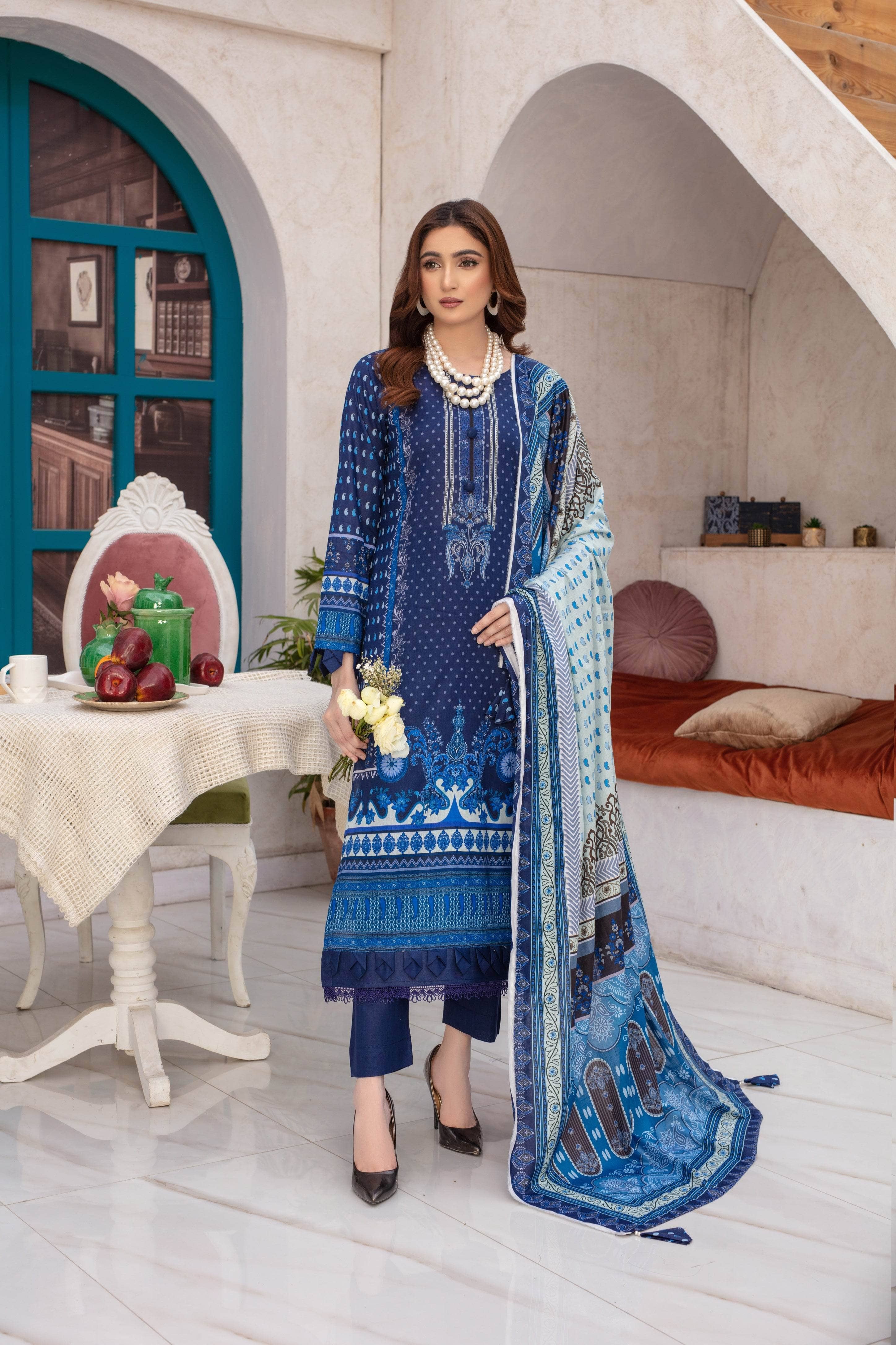 Nirvana- 03 Piece Unstitched Digital Print with Lawn Dupatta