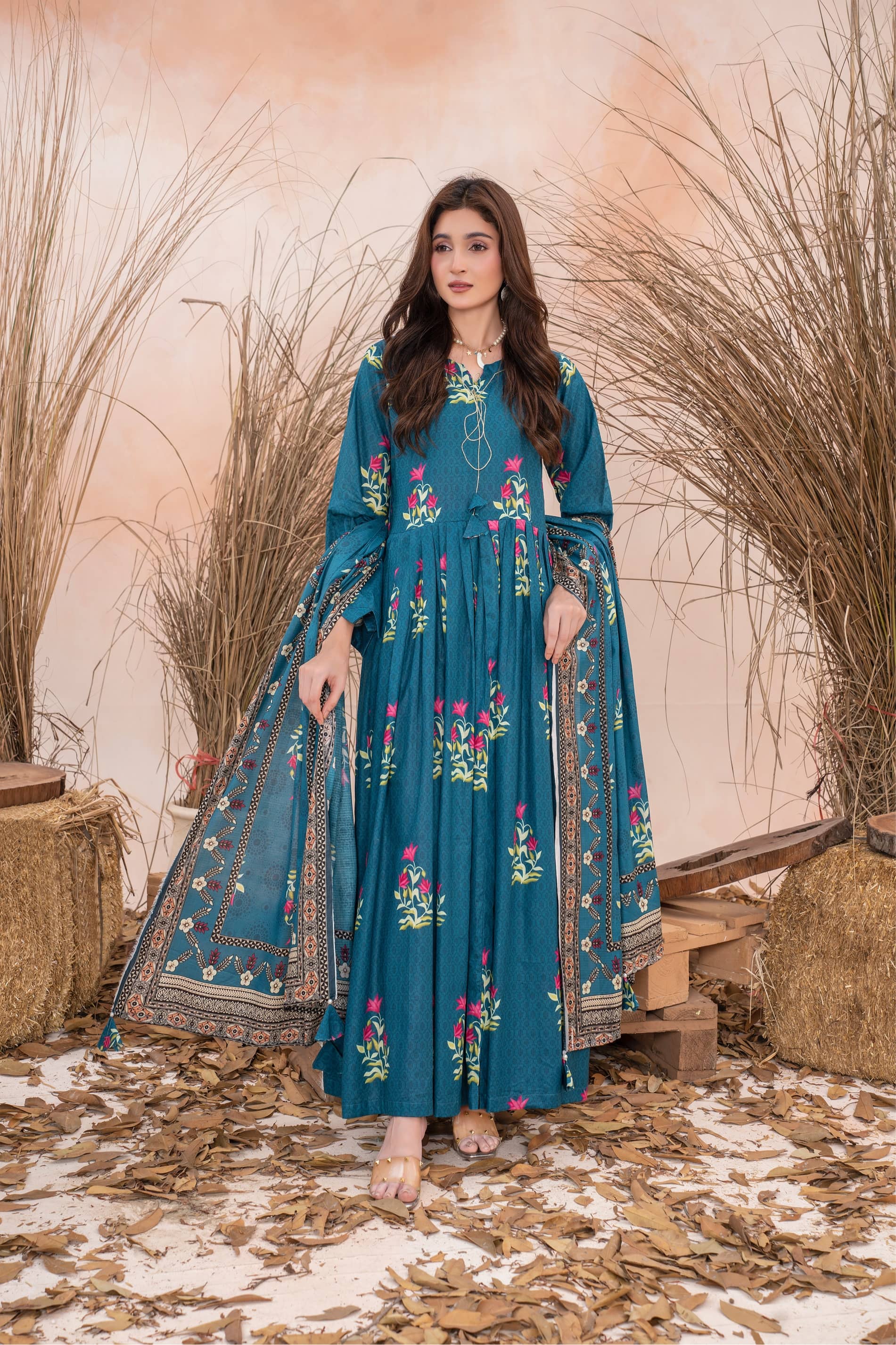 Nayrah- Luxury 03 Piece Unstitched Digital Print Bana Dora