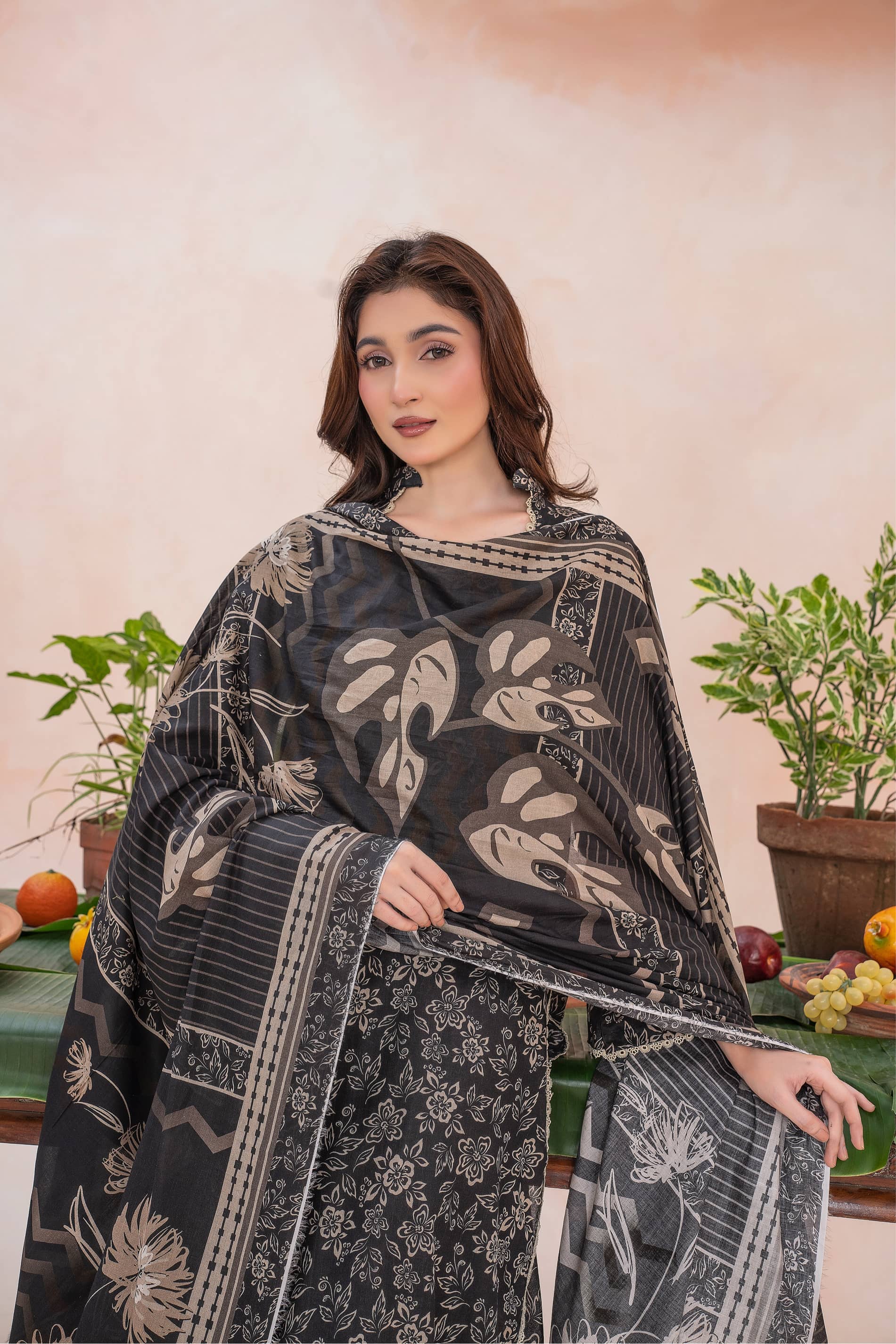 Haya- Luxury 03 Piece Unstitched Digital Print Lawn