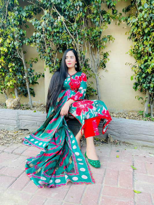 Garden Gala - 03 Piece Unstitched Digital Print with Lawn Dupatta