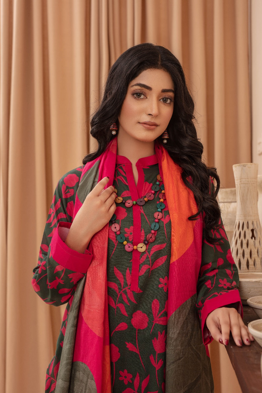 Scarlet - 03 Piece Unstitched Digital Print with Lawn Dupatta