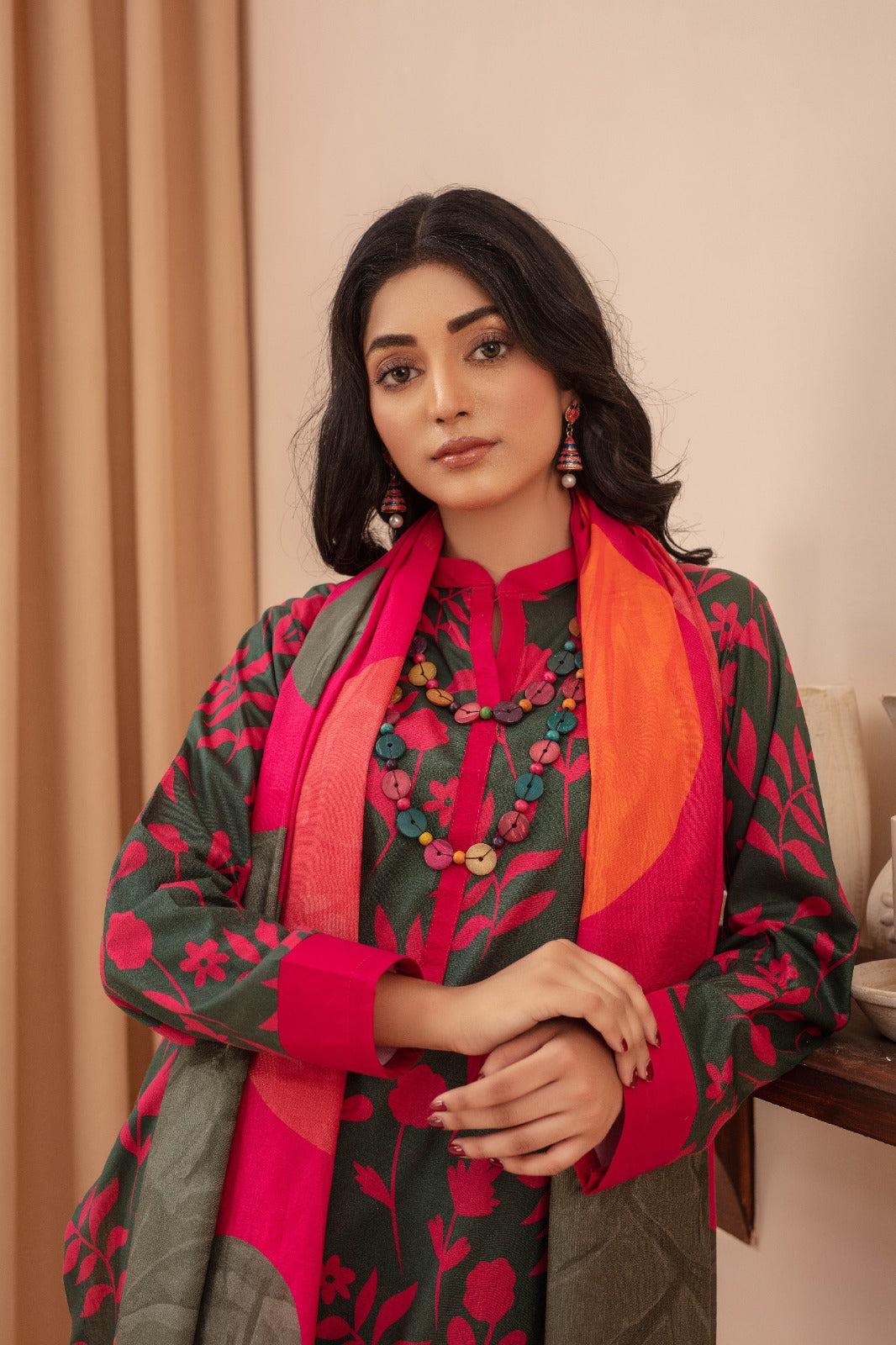 Scarlet - 03 Piece Unstitched Digital Print with Lawn Dupatta