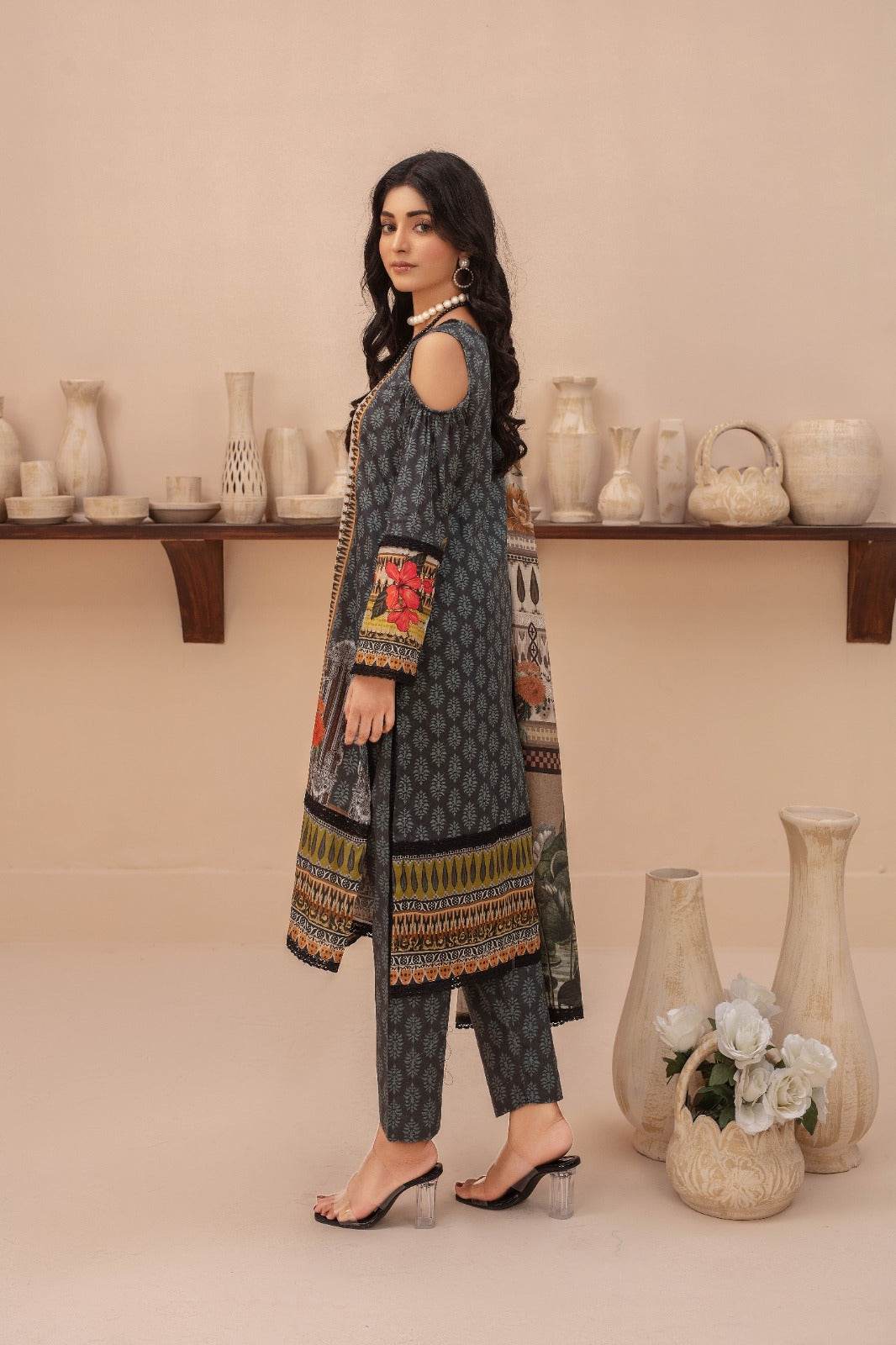 Eden - 03 Piece Unstitched Digital Print with Lawn Dupatta - Ayzal Minal