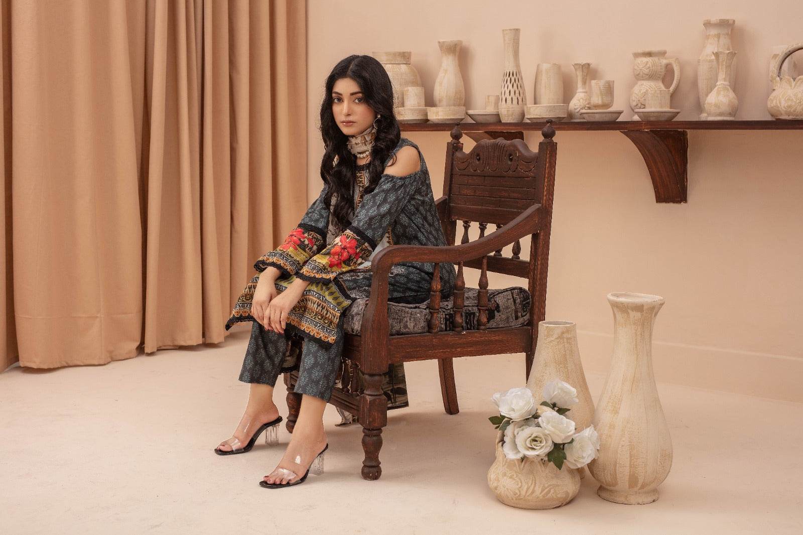 Eden - 03 Piece Unstitched Digital Print with Lawn Dupatta - Ayzal Minal