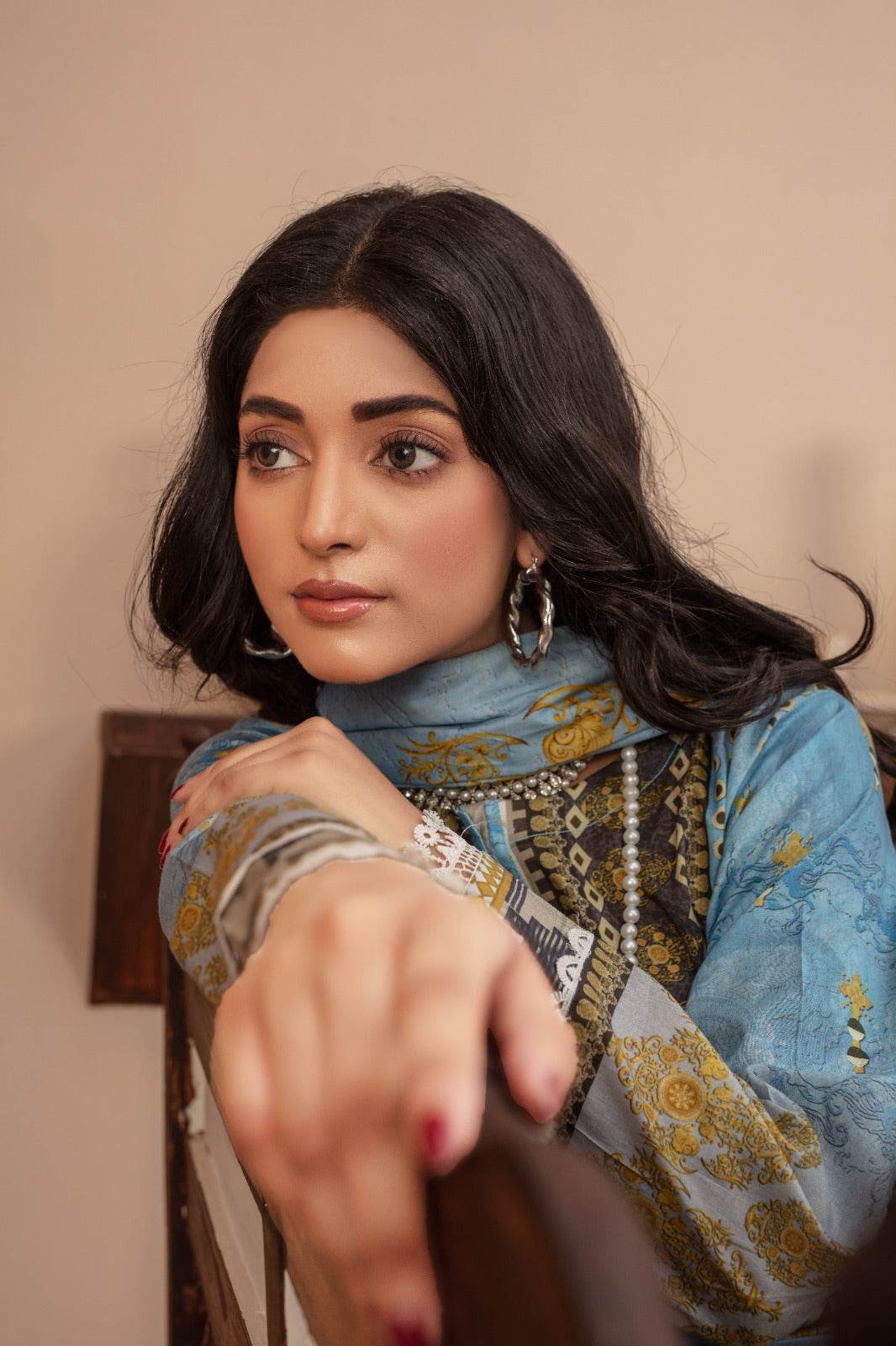 Azure - 03 Piece Unstitched Digital Print with Lawn Dupatta