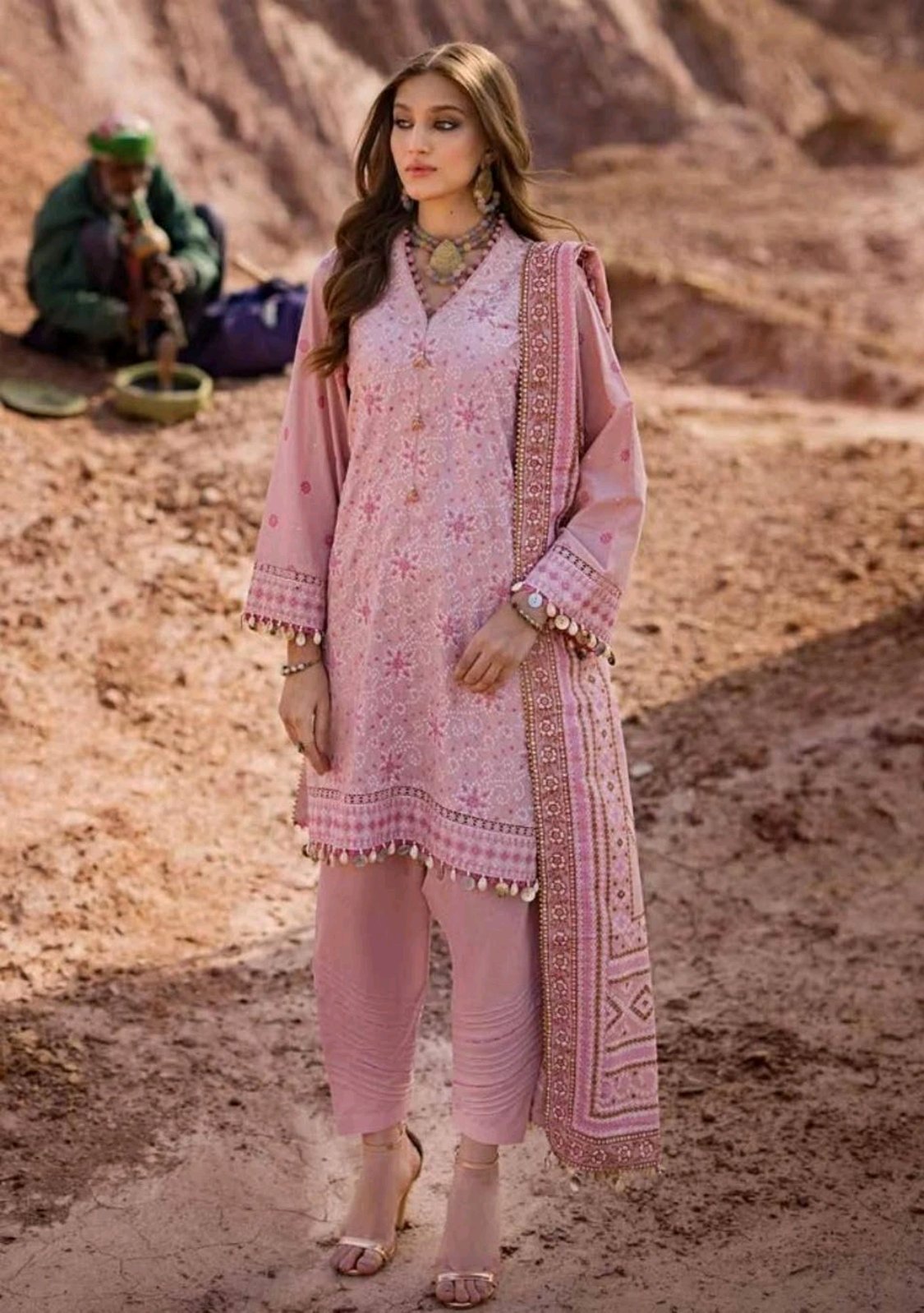 Orlina- 03 Piece - Digital Print with Lawn Voil  Dupatta