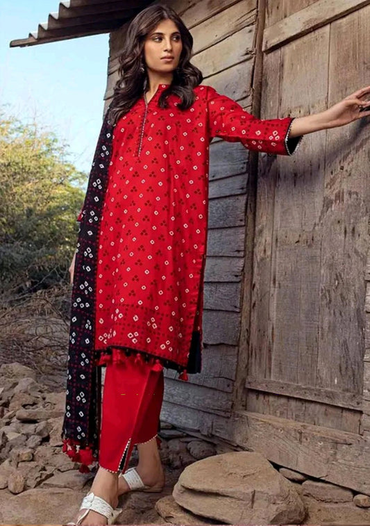 Mehak- 03 Piece - Digital Print with Lawn Voil  Dupatta