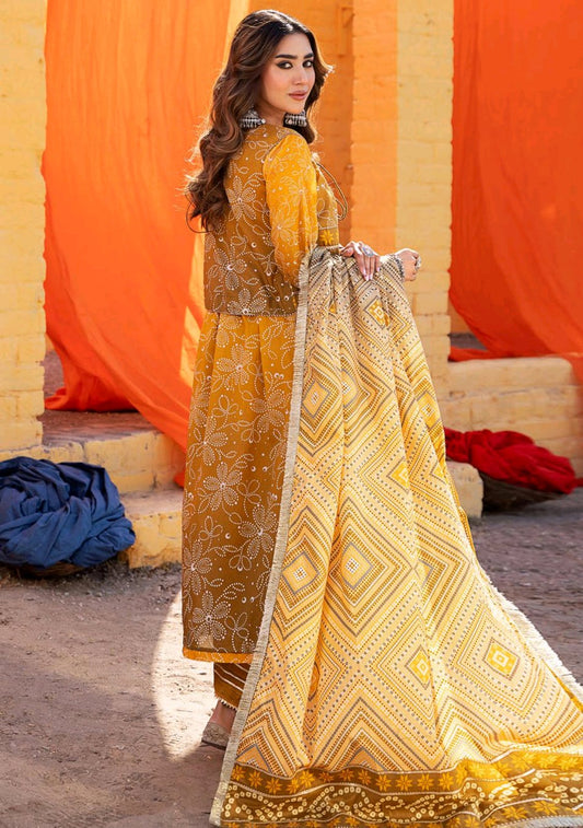 Aurelia- 03 Piece - Digital Print with Lawn Voil  Dupatta