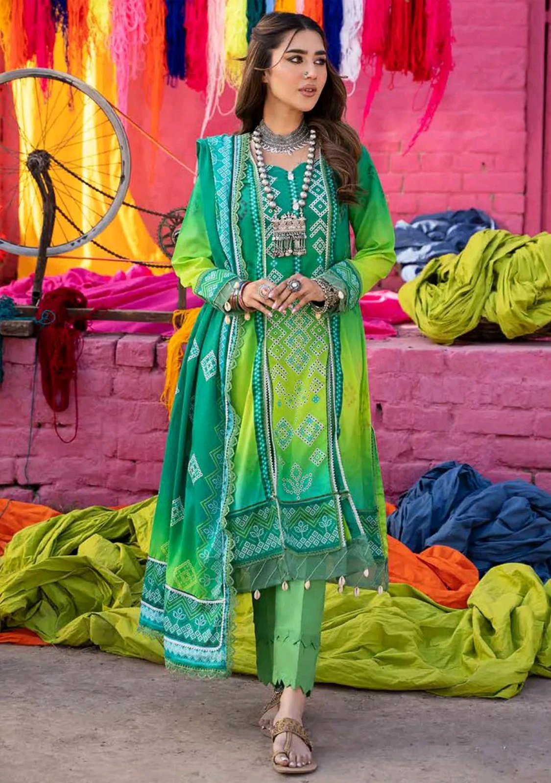 Soraya- 03 Piece - Digital Print with Lawn Voil  Dupatta