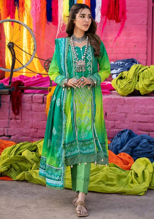 Soraya- 03 Piece - Digital Print with Lawn Voil  Dupatta