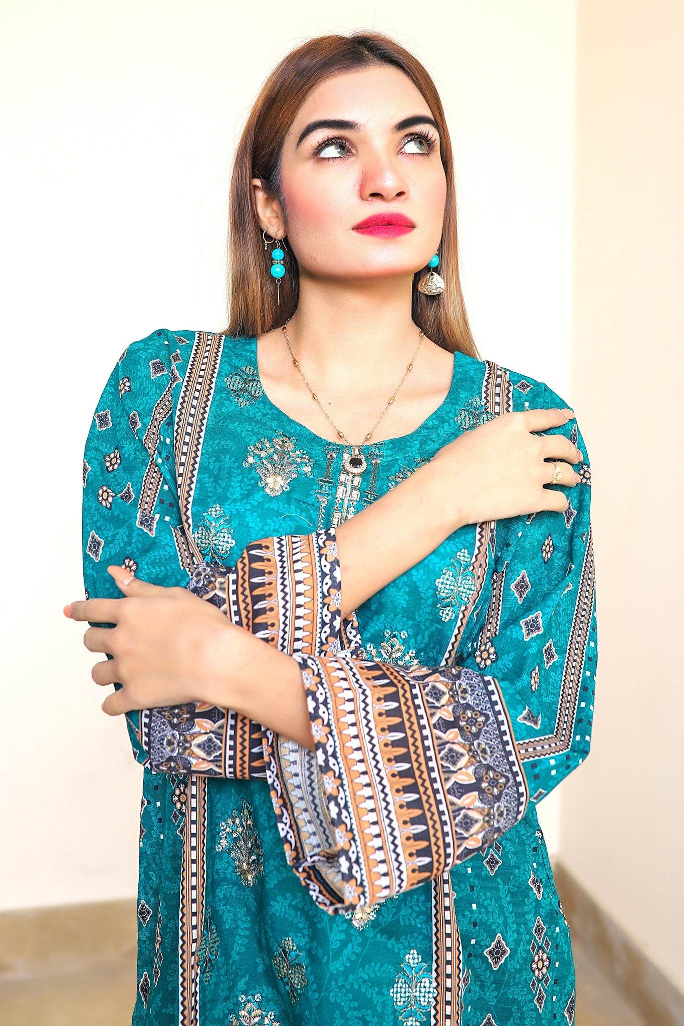 Frosted Blue - 3 PIECE EMBROIDERED UNSTITCHED KHADDAR - Ayzal Minal