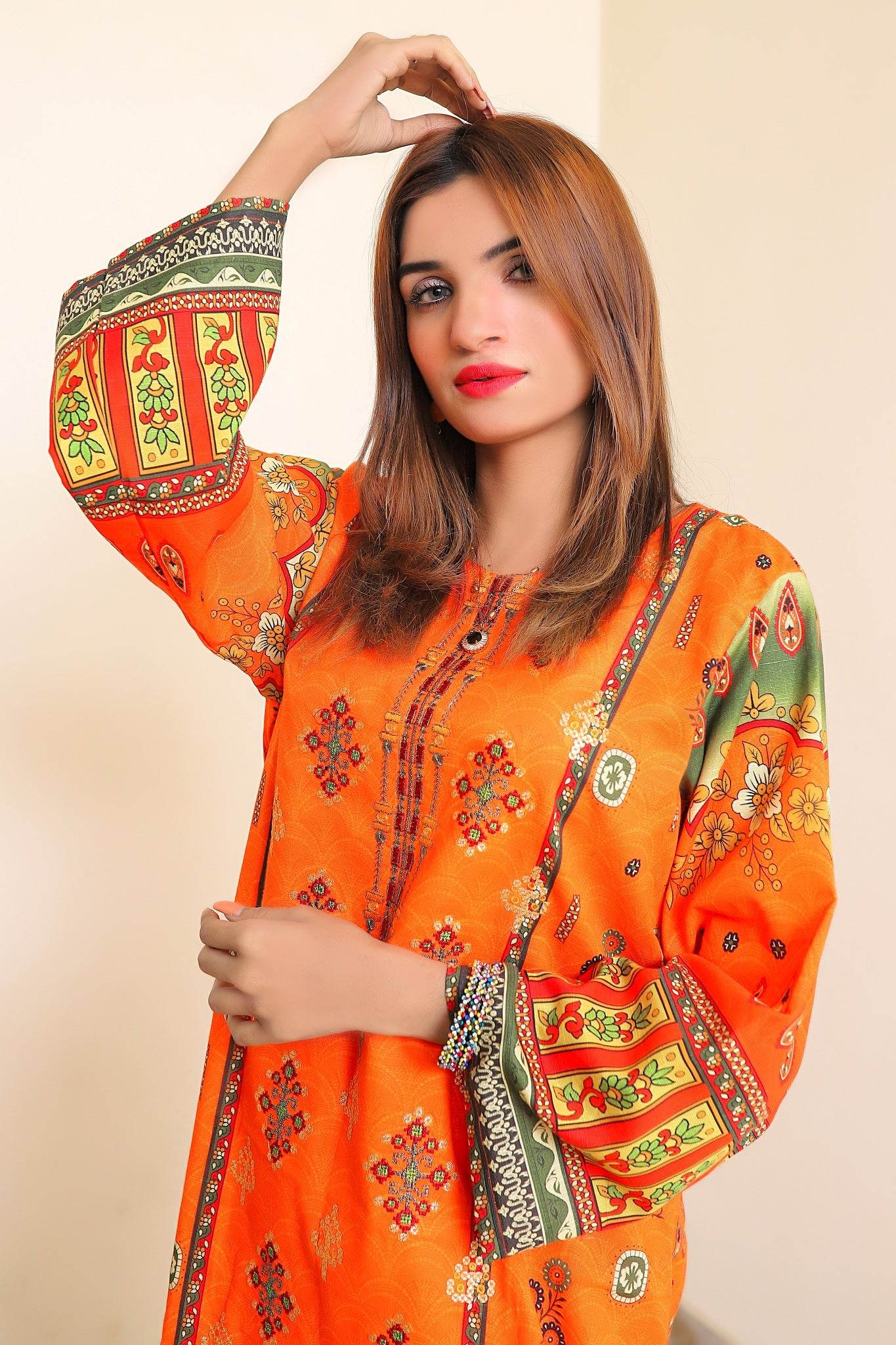 Autumn Mosaic - 3 PIECE EMBROIDERED UNSTITCHED KHADDAR - Ayzal Minal