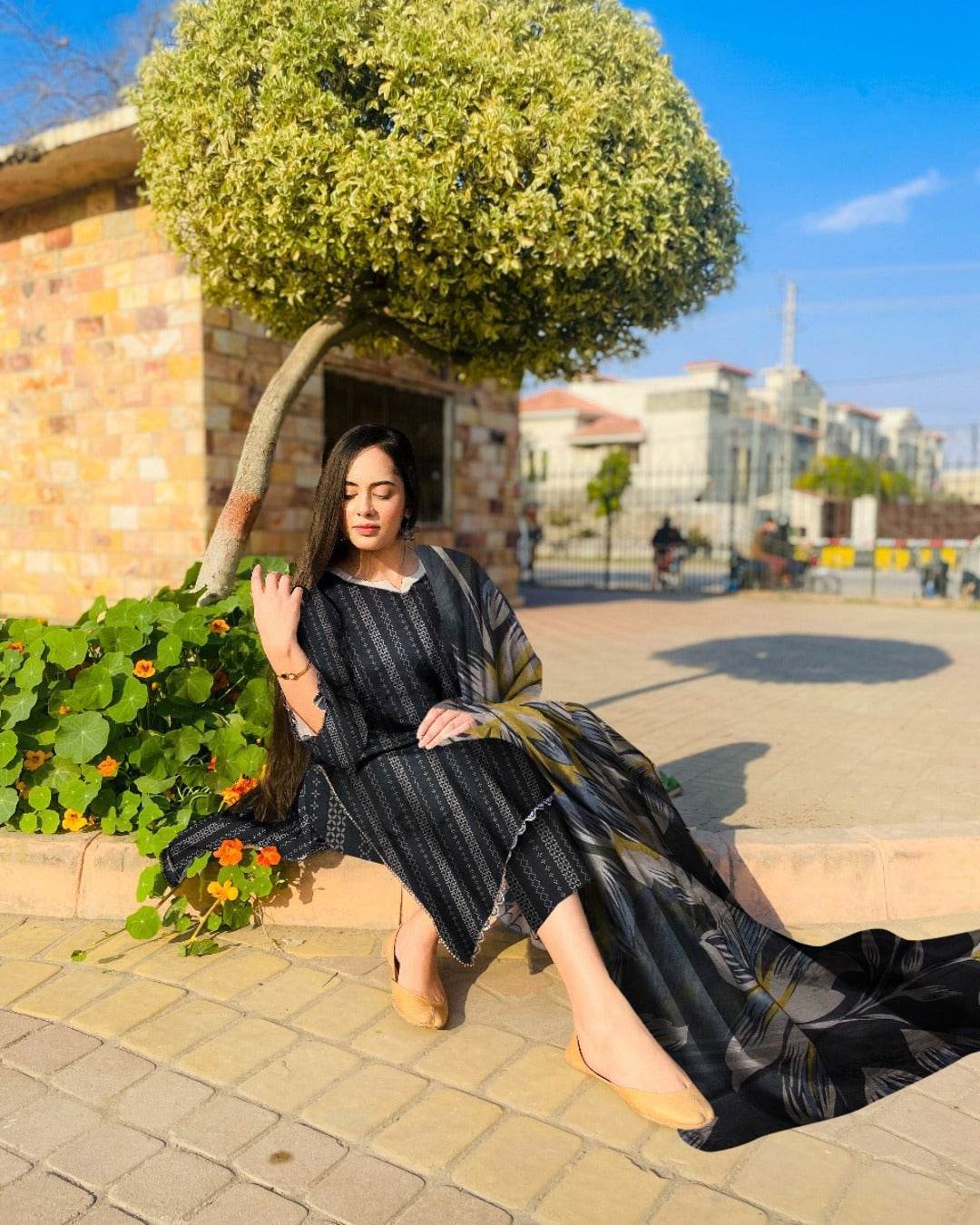 Midnight Whispers - 03 Piece Unstitched Digital Print with Lawn Dupatta