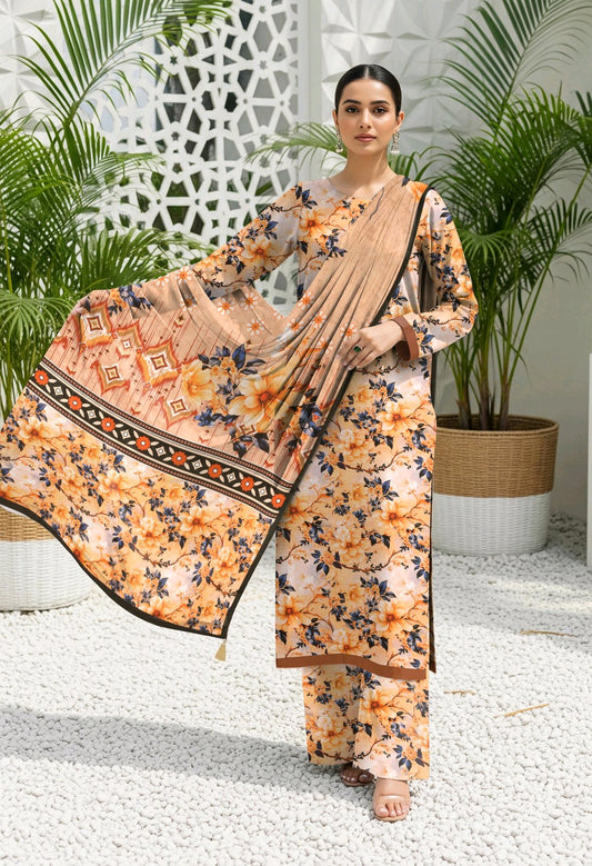Selina- 03 Piece - Digital Print with Lawn Voil  Dupatta