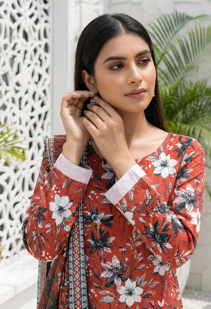 Liora- 03 Piece - Digital Print with Lawn Voil  Dupatta