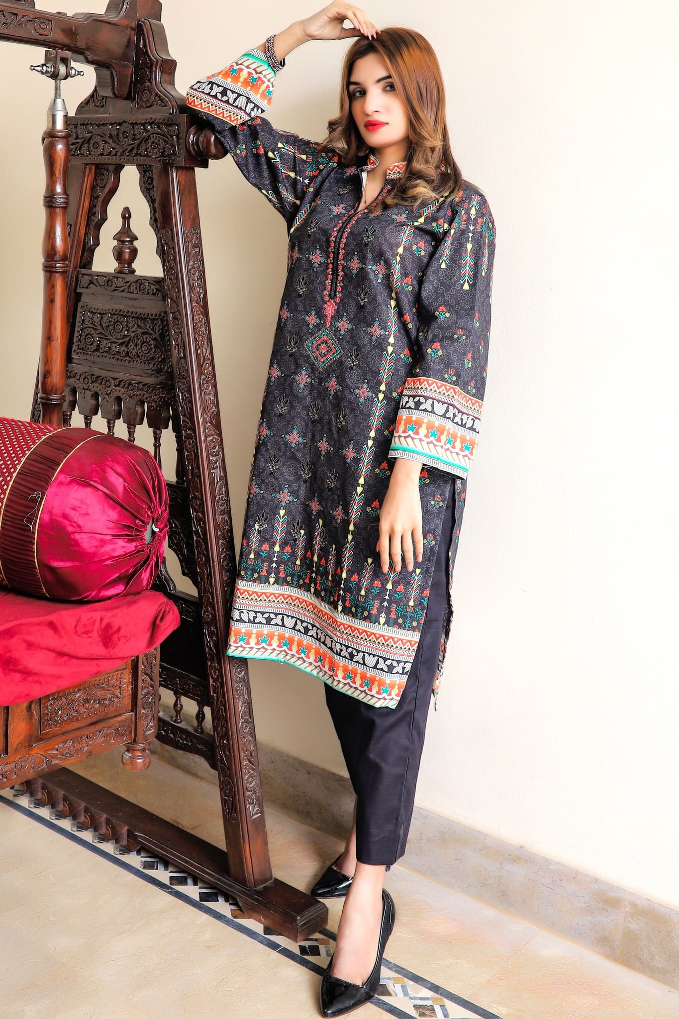 Midnight Folklore - 3 PIECE EMBROIDERED UNSTITCHED KHADDAR