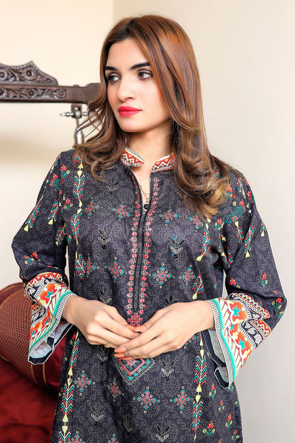 Midnight Folklore - 3 PIECE EMBROIDERED UNSTITCHED KHADDAR