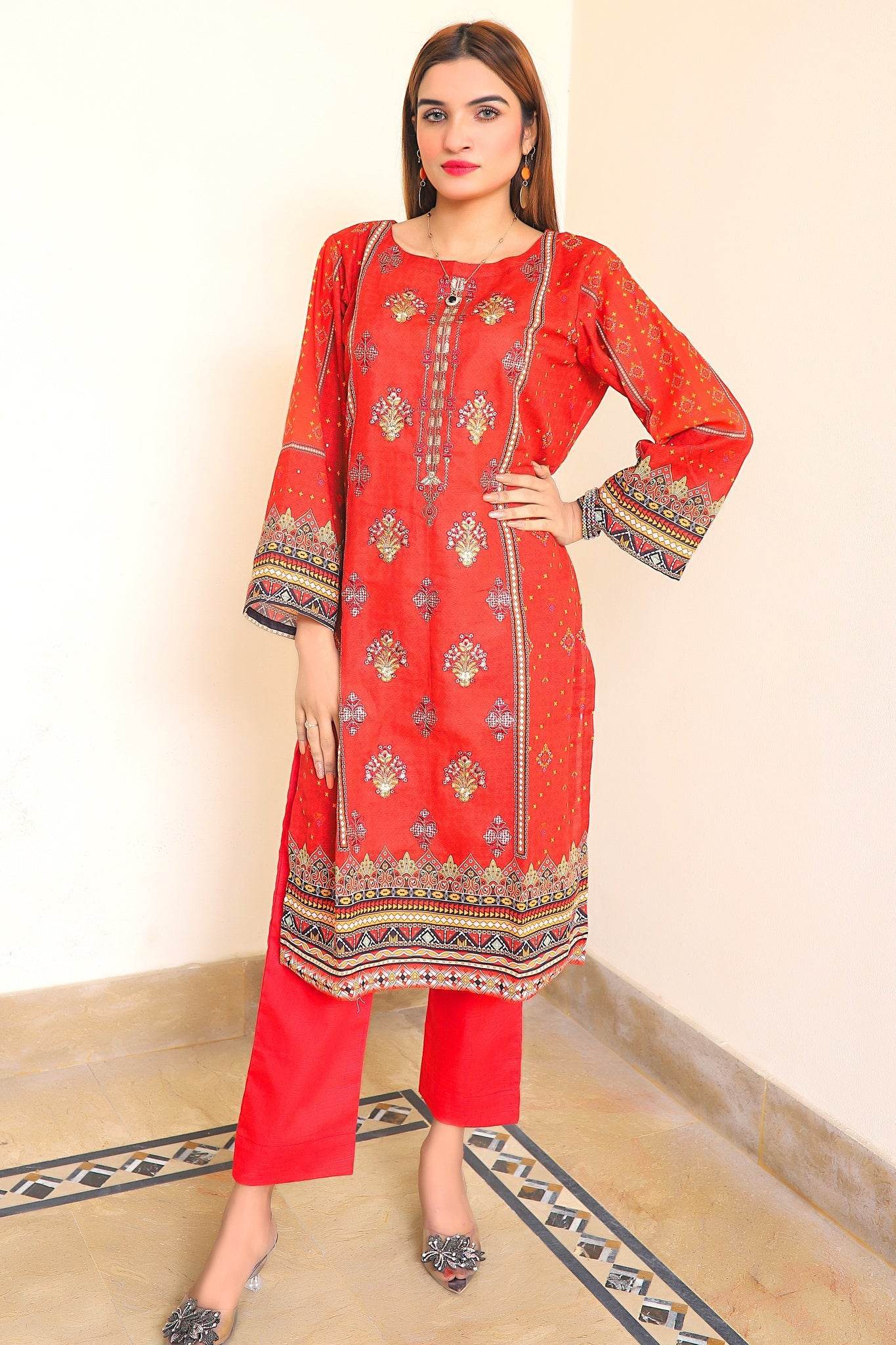 Crimson Heritage - 3 PIECE EMBROIDERED UNSTITCHED KHADDAR - Ayzal Minal