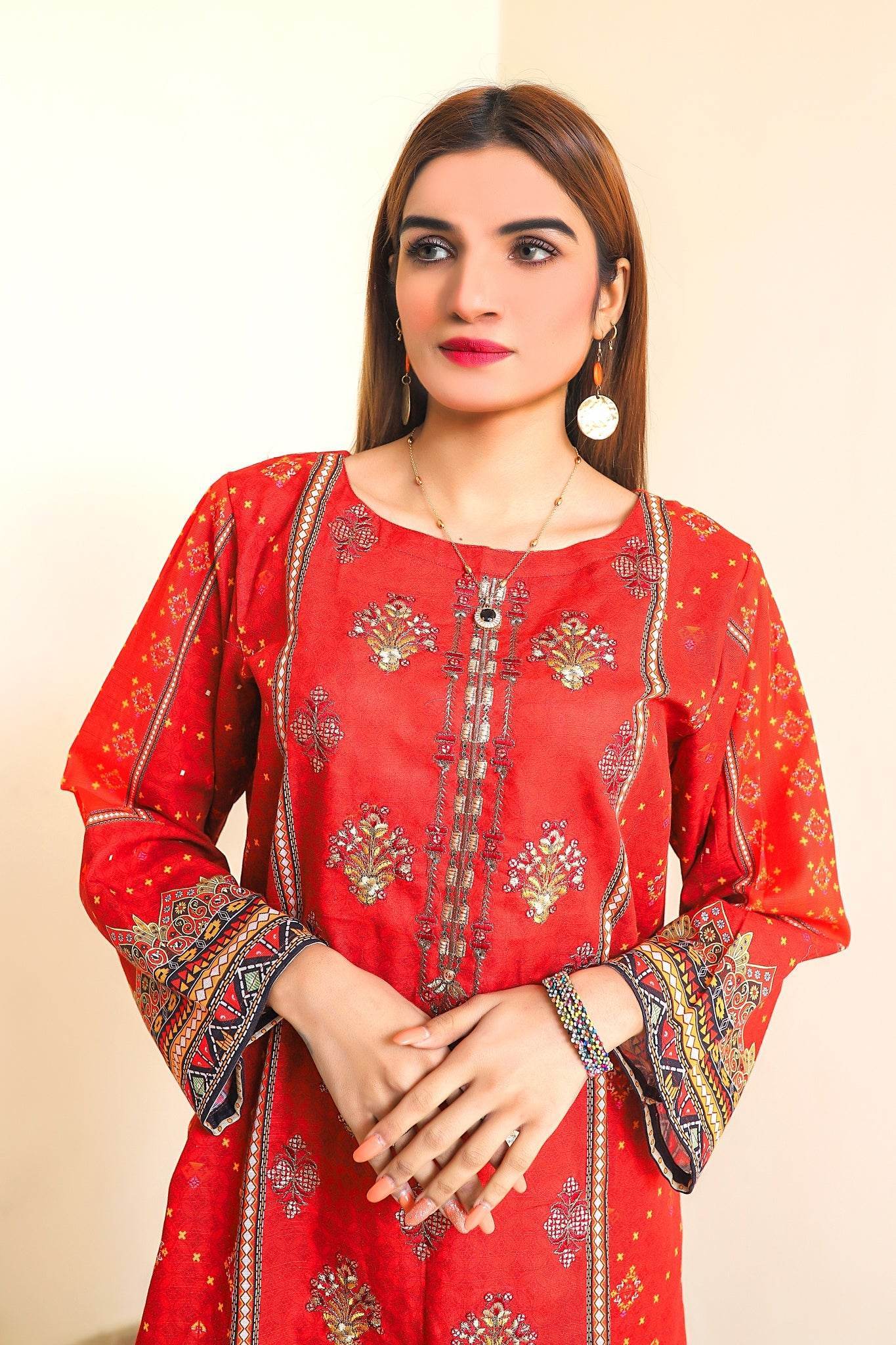 Crimson Heritage - 3 PIECE EMBROIDERED UNSTITCHED KHADDAR - Ayzal Minal