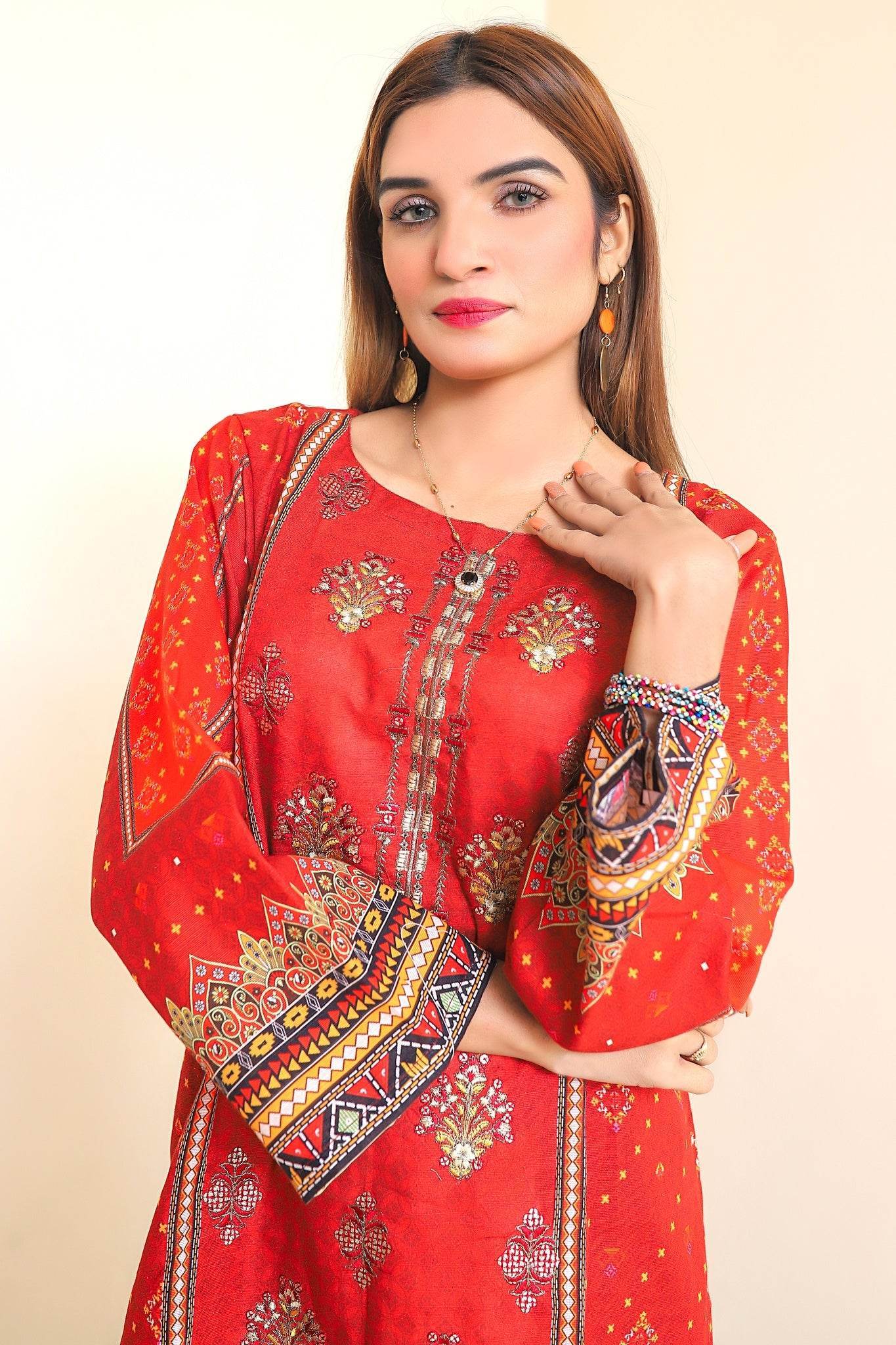 Crimson Heritage - 3 PIECE EMBROIDERED UNSTITCHED KHADDAR - Ayzal Minal